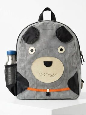 Smateria Upcycled Kids Dog Backpack Gray Repurposed Netting Eco Friendly